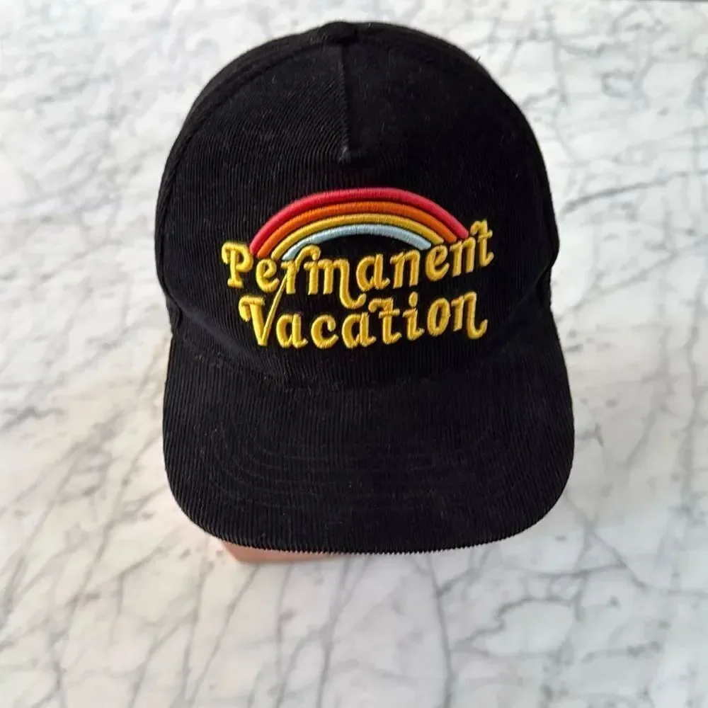 Tiny Whales Corduroy SnapBack Permanent Vacation Rainbow Trucker Hat Sz 6-12Y